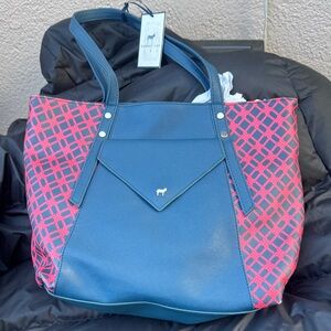 Blue and Pink Patterned Tote